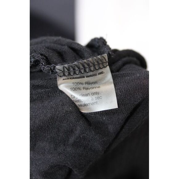 T Alexander Wang Womens Striped Print Short Sleeve T-Shirt Dress Black Size S - Picture 4 of 6